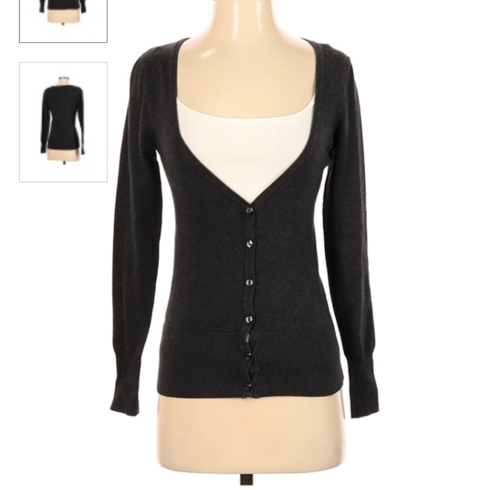Body central charcoal gray cardigan sweater